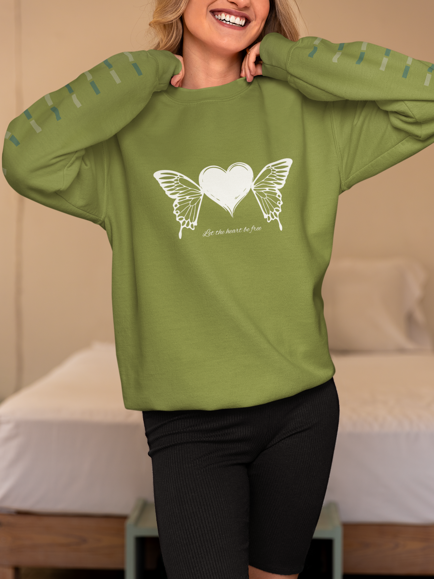 Free Heart White Unisex Sweatshirt