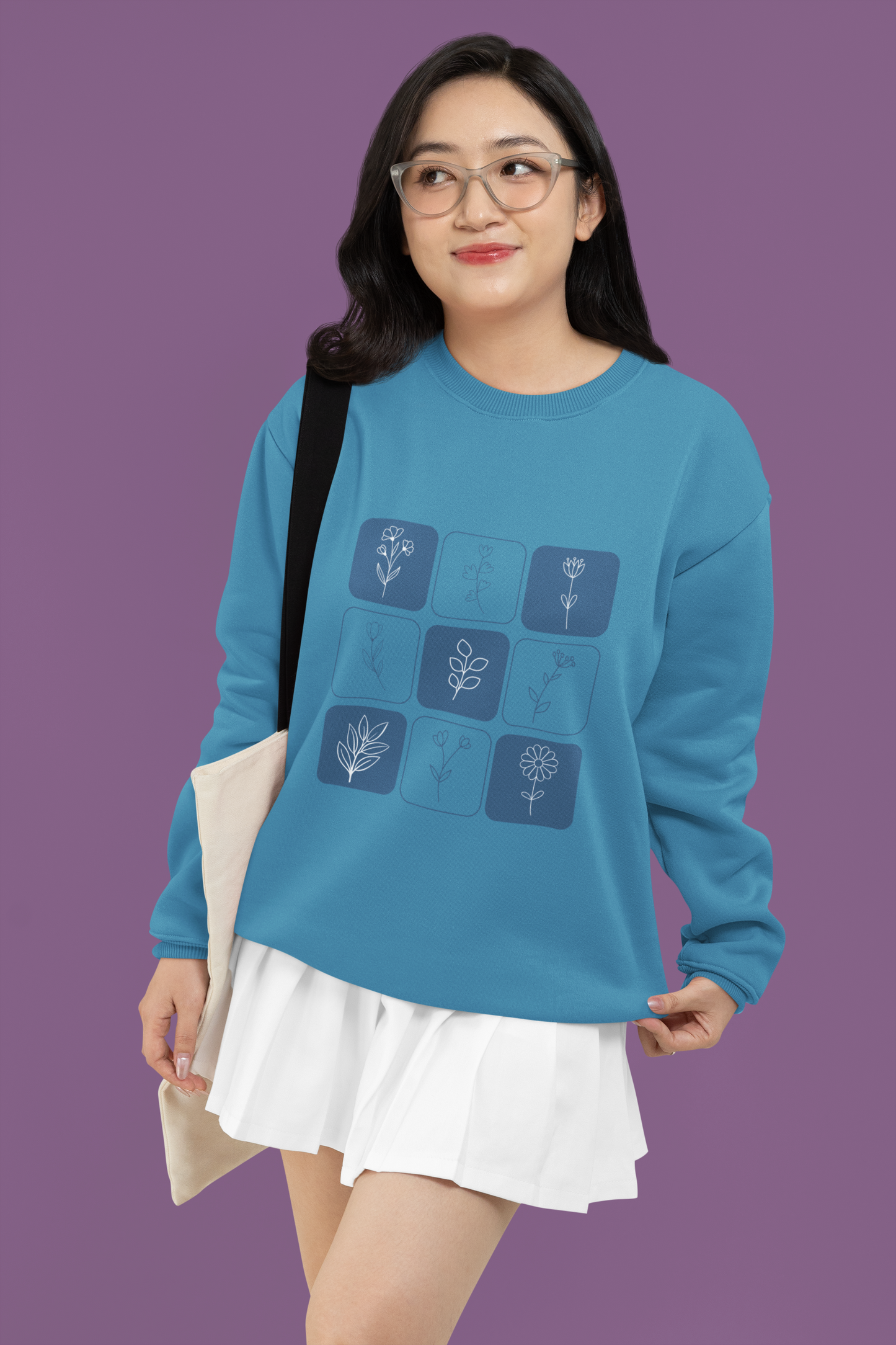 FlowerGrid Blue Unisex Sweatshirt