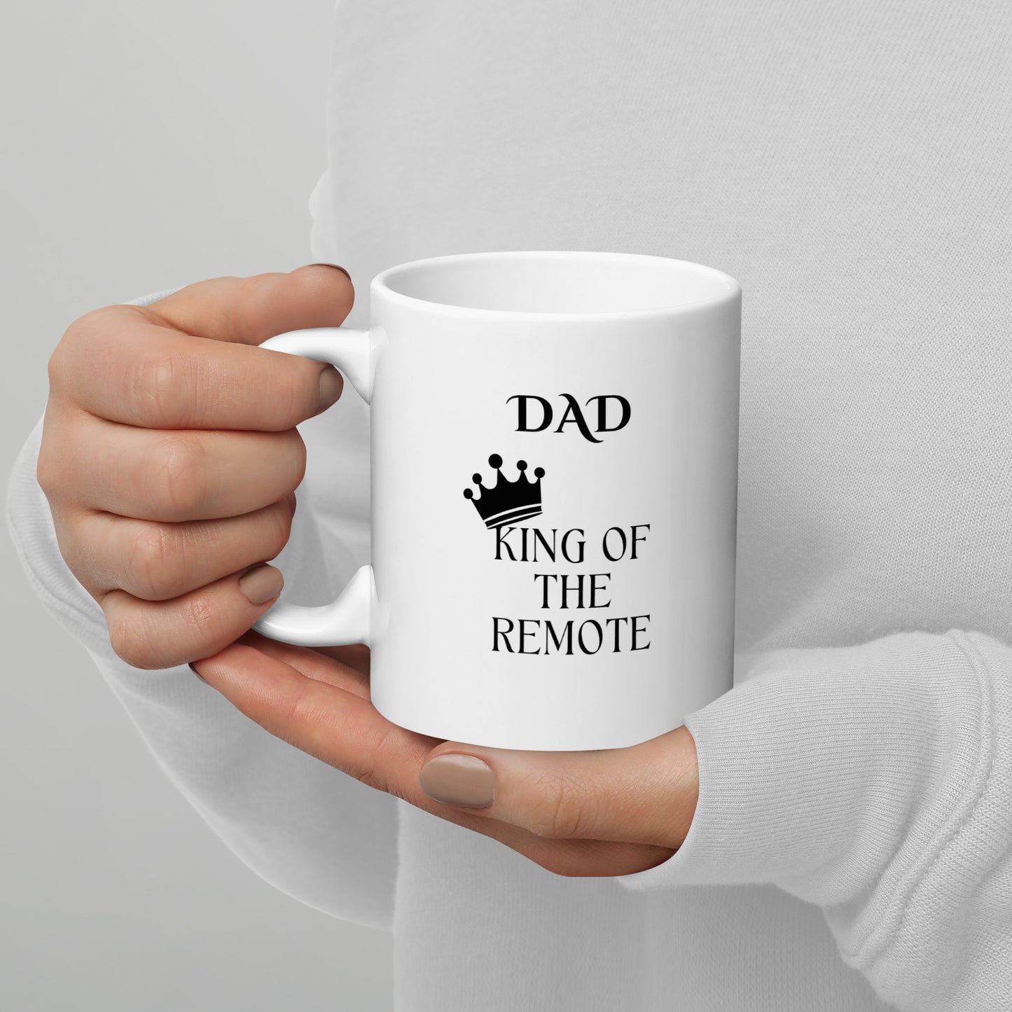 Dad King of the Remote White glossy mug