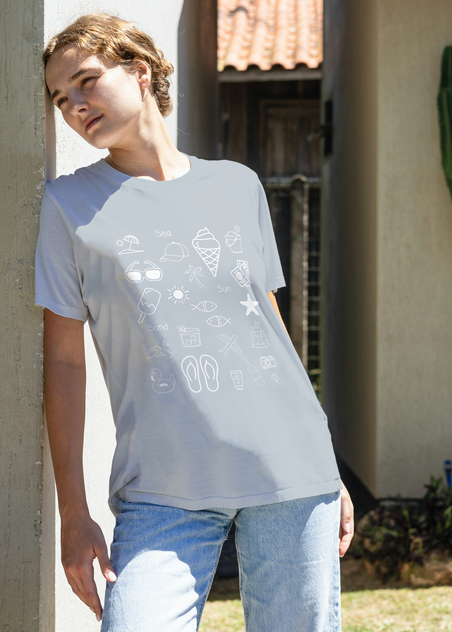Unisex oversized t-shirt Holiday Items (White Print)