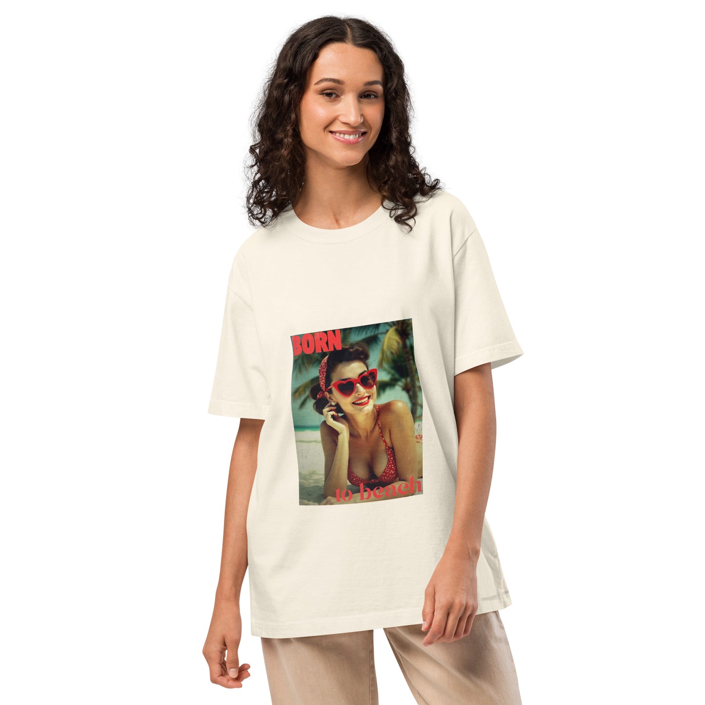 Unisex oversized t-shirt Born to Beach
