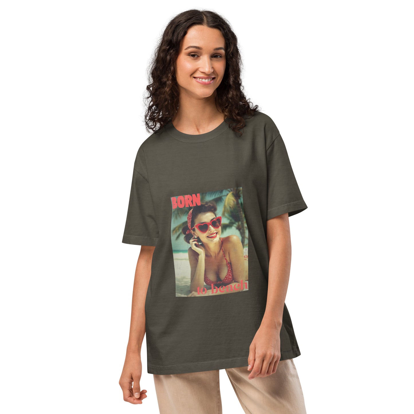 Unisex oversized t-shirt Born to Beach