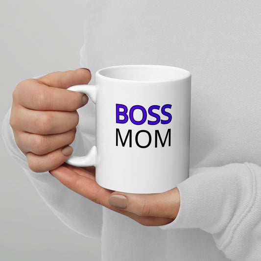 Boss Mom - White glossy mug