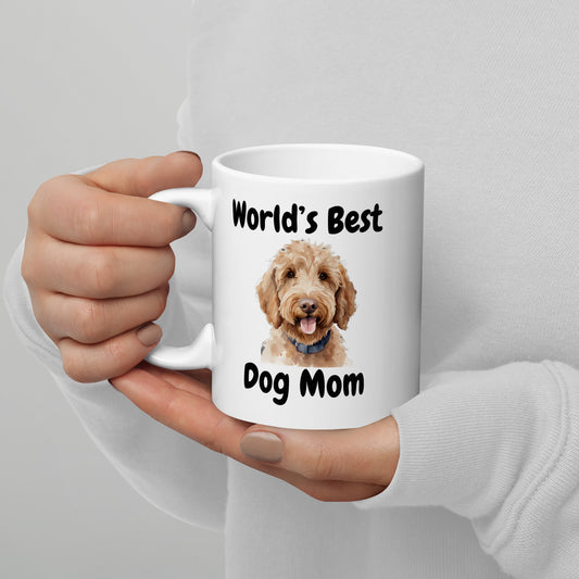 Dog Mom Labradoodle - White glossy mug
