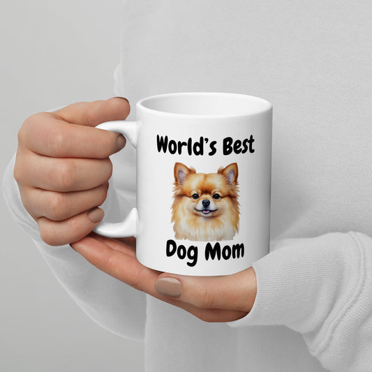 Dog Mom Pomeranian - White glossy mug